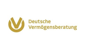 Logo der Deutschen Vermögensberatung in goldener Schrift auf weißem Hintergrund.
