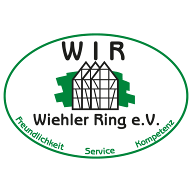 Logo des Vereins Wiehler Ring e.V. mit den Wörtern Freundlichkeit, Service und Kompetenz.