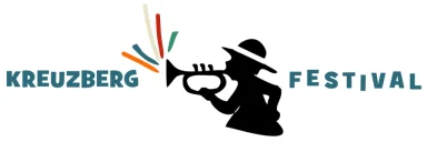 Logo des Kreuzberg Festivals mit Trompete und bunten Strahlen.