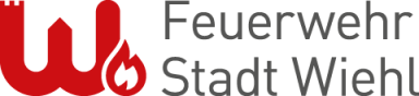 Logo der Feuerwehr Stadt Wiehl mit rotem W und Flamme.